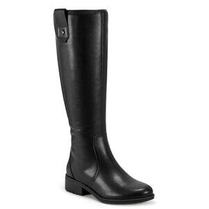 Easy Spirit Womens Black Zipper Accent Water Resistant Rhonda Riding Boots